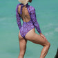 Violet Harmony Open Back Rash Guard