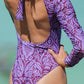 Violet Harmony Open Back Rash Guard