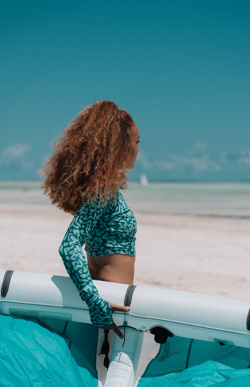 Aquarelle Cropped Rashguard Top