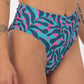 swim suit, bottom, blue and pink print, close up 