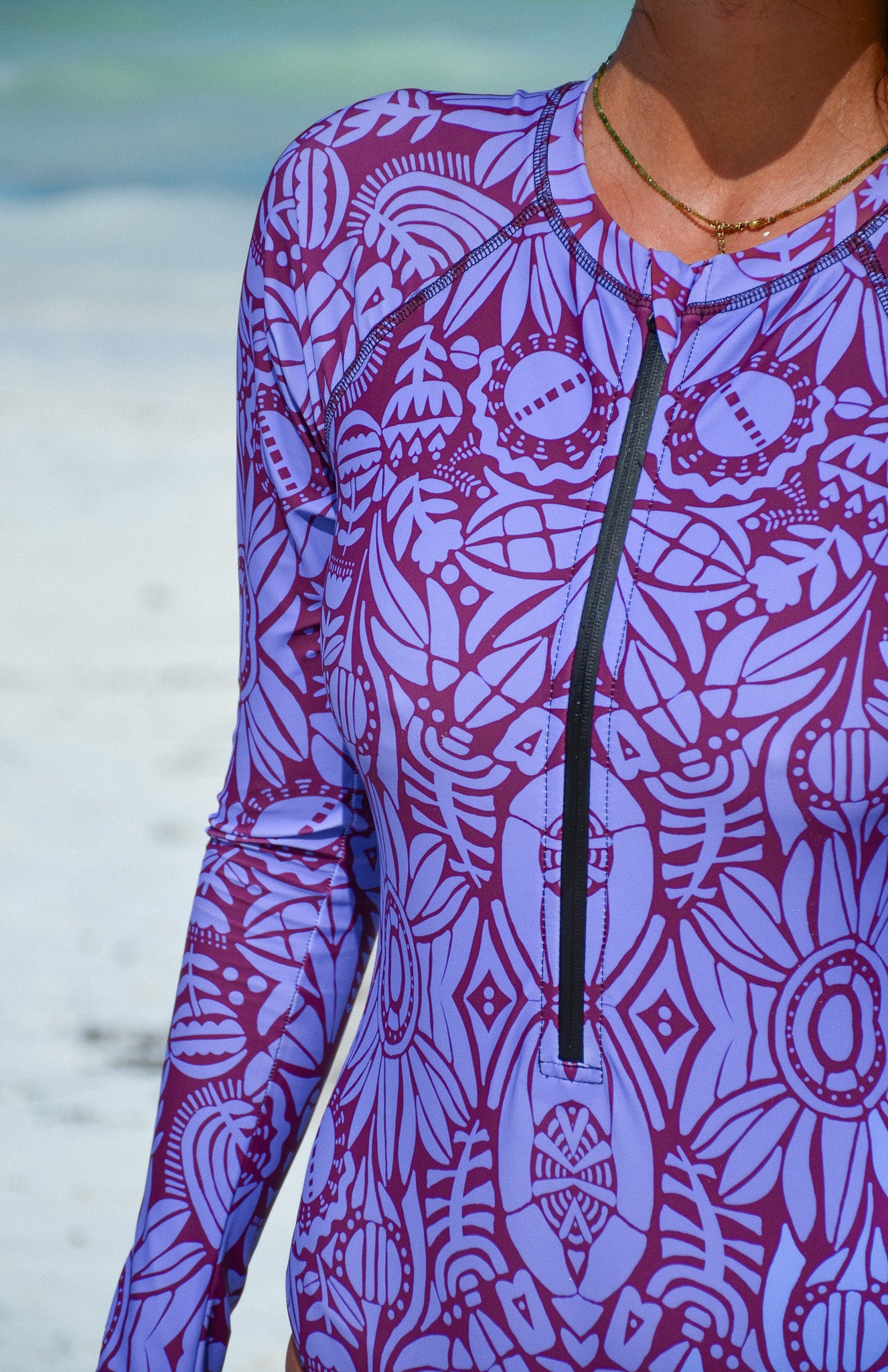 Violet Harmony Long Sleeve Rash Guard